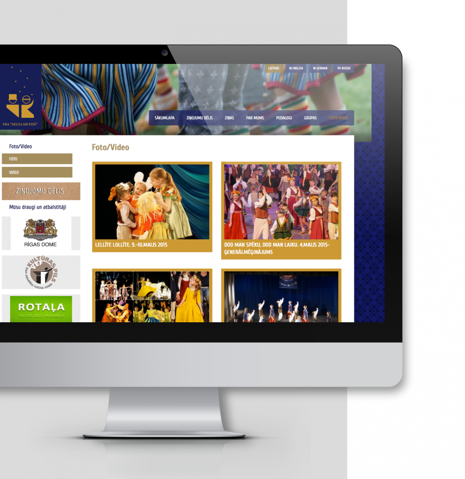 Mājas lapa lielākajam Latvijas bērnu tautas deju ansamblim "Zelta Sietiņš".